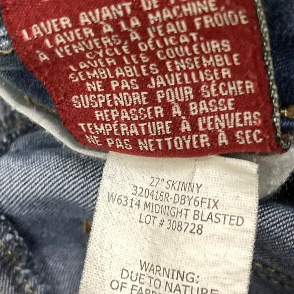 Makers of True Originals Jeans Size 30 Blue Skinny Ankle Zip Dark Wash FLAW